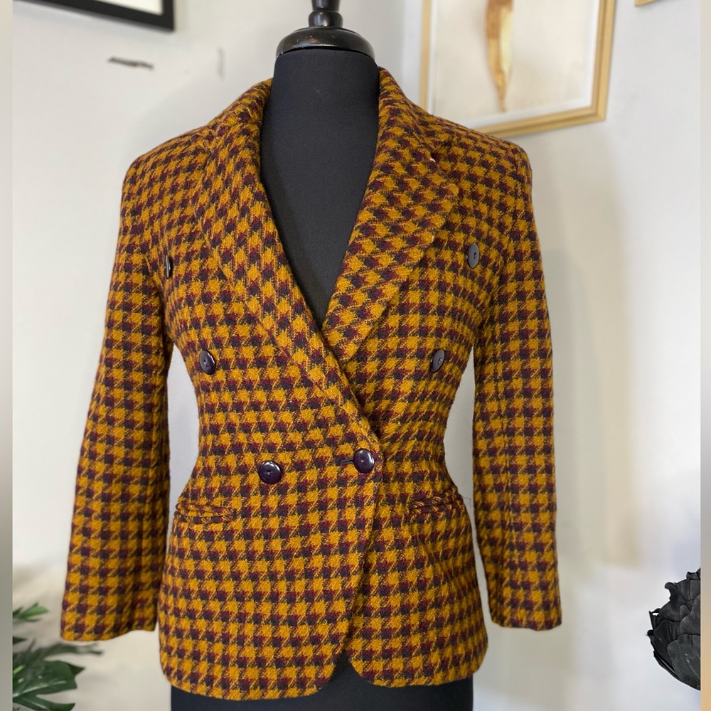 Vintage tweed houndstooth Blazer